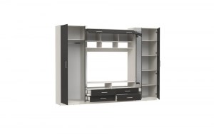 Гостиная Вена 91.01 (Олмеко) Диамант серый/Белый